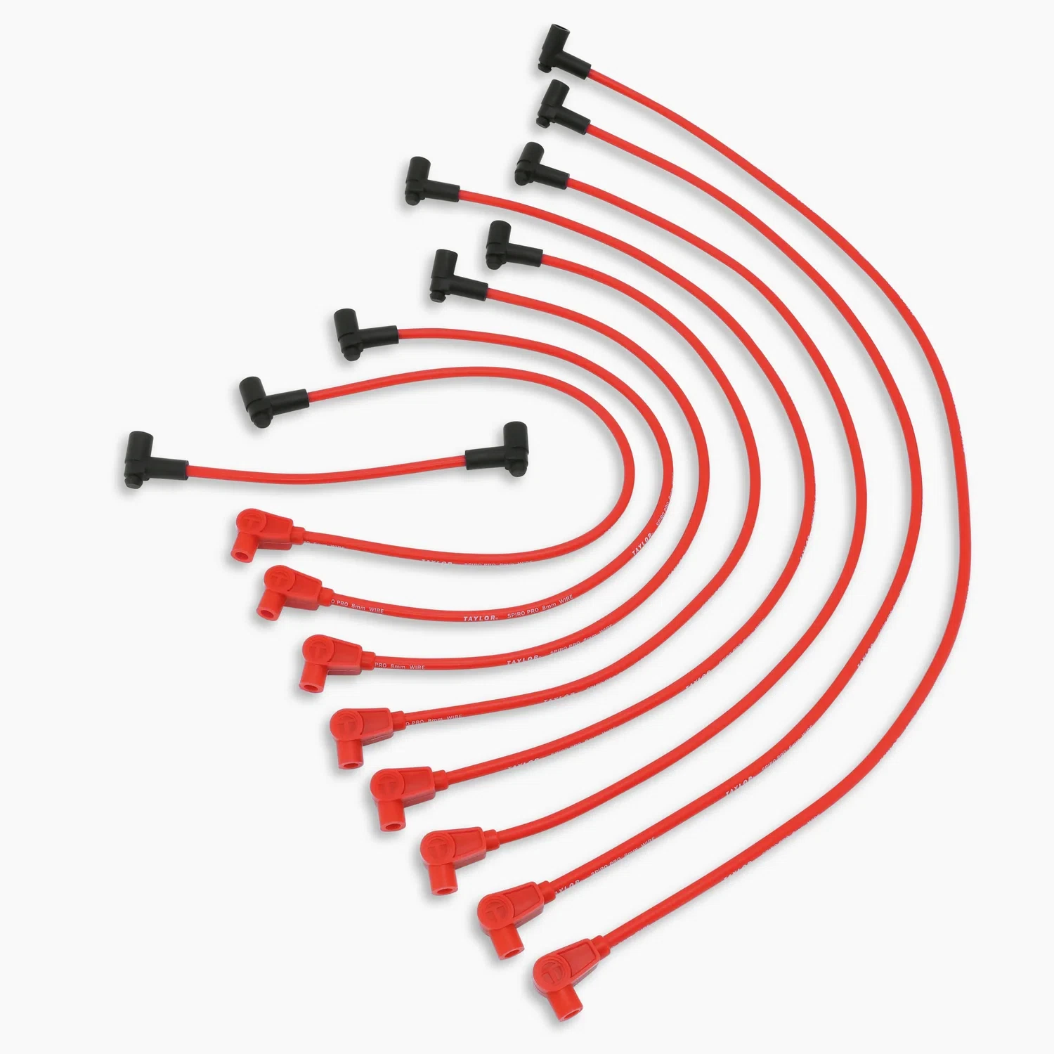 Spark Plug Wire Set Universal 8mm Silicone Spiro Pro 350 ohm_ft Black 76047